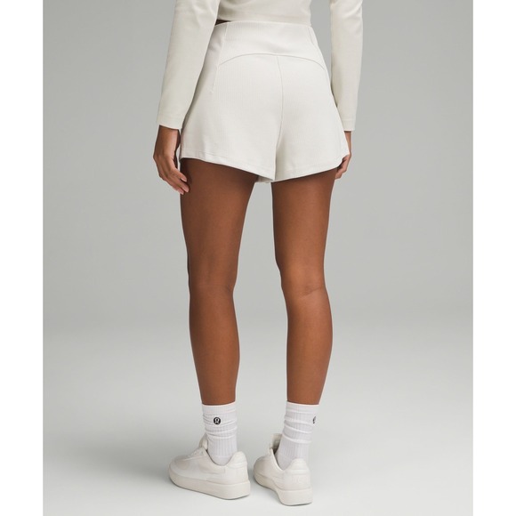 Lululemon Pants - Lululemon Ribbed Softstreme High-Rise Short 2" Bone Size 4